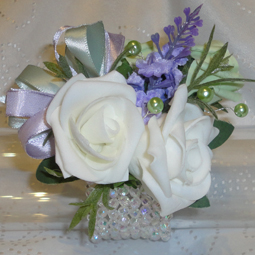 Lavender & Rose Wrist Corsage, The Floral Touch UK